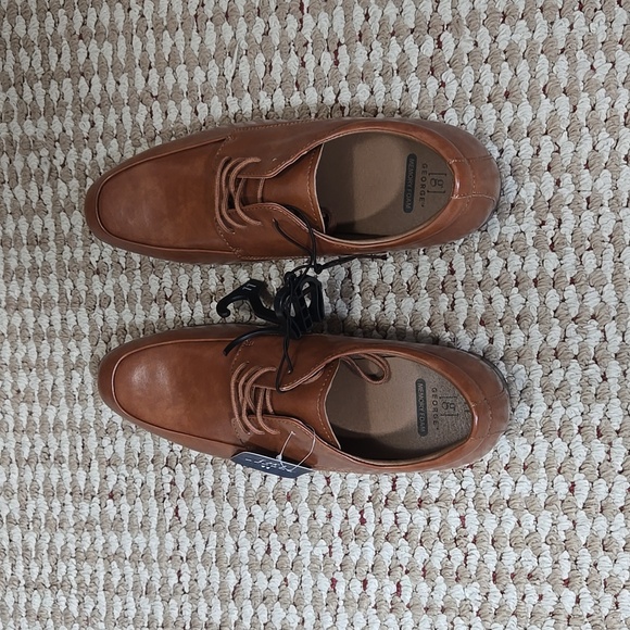 George Memory Foam Tommy Dress Oxford Size 11 Brown Shoes - Picture 2 of 3